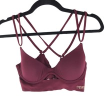 PINK Victorias Secret Bonded Push Up Bra Strappy Purple S - £11.36 GBP