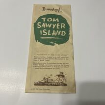 VINTAGE 1957 DISNEYLAND TOM SAWYER ISLAND MAP - $9.90