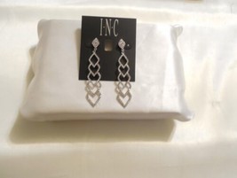 INC 2-7/8&quot; Silver-Tone Pave Kite Linear Drop Earrings F261 - $16.31