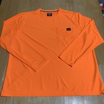 Wrangler Workwear Men Long Sleeve Pocket T-Shirt/ LARGE 42-44 Bright Orange - $350.61 MXN