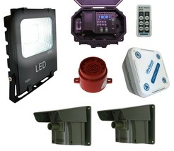 Floodlight &amp; Adj Siren Wireless Driveway Alarm with Outdoor &amp; Indoor Rec... - £353.94 GBP