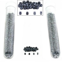 2 Tubes of Silver Lined Metallic Blue Glass Seed Beads Beading Jewelry Making - £5.59 GBP