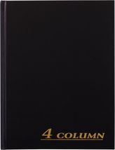 Black Cloth Cover Account Book - 4 Columns, Perfect for Personal Finance - $32.62