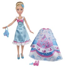 Disney Princess Cinderella Layer n&#39; Style Doll in Blue Pink by Hasbro - £19.19 GBP