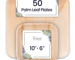 Kijani Palm Leaf Plates | Like Disposable Bamboo Plates | 10 &amp; 6 Inch Sq... - $61.74