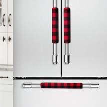 Black And Red Plaid Christmas Refrigerator Door Handle Cover - £1,823.24 GBP