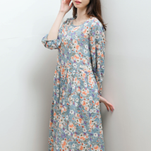 Big Flower Puff Pleated Dress - $67.10