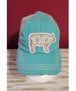 Women&#39;s Southern Junkie Turquoise Floral Cow Ball Cap, OSFM - $10.00