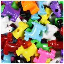 BeadTin Opaque Multi 24mm Scotty Dog Pony Beads (24pcs) - $2.39