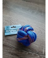 (1) MONKEY FIST KNOT ROPE BALL LARGE DOG TOY 3&quot; BLUE w/PINK, ORANGE - $166.66 MXN