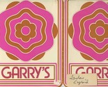 Garry&#39;s Menu Regent Plaza Hotel London England 1970&#39;s - $18.81