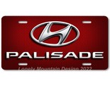 Hyundai Palisade Inspired Art on Red Hex FLAT Aluminum Novelty License T... - $17.99
