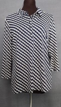 Talbots Chain Link Print Blouse Lightweight Size M Nylon Spandex Blend  - £18.34 GBP