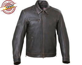 Genuine Leather Dark Brown Men&#39;s Biker Motorcycle Jacket - £99.89 GBP