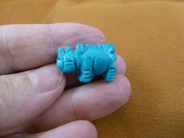 (Y-RHI-523) Blue howlite RHINOCEROS I love little Rhino RHINOS gemstone ... - £6.41 GBP