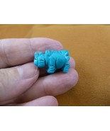 (Y-RHI-523) Blue howlite RHINOCEROS I love little Rhino RHINOS gemstone ... - $12.08 CAD