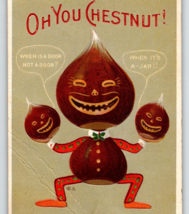 Oh You Chestnut Postcard Fantasy Anthropomorphic Dressed Nut Head JOL Nash 1912 - £25.94 GBP