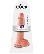 King Cock 10&quot; Cock W/balls - Flesh - $55.99