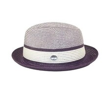 Men's Bently Semi Crushable Fedora Briad Straw Hat Dante DA225 Purple White image 4