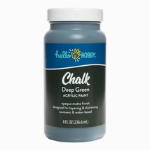 Hello Hobby Chalk Acrylic Paint  Ultra Matte Deep Green 8 fl oz #40526 (4 Pack) - £11.67 GBP