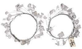 Fortunoff  The Christmas Store  2pc Vtg NEW Clear Crystal Bead Wired Can... - $14.84