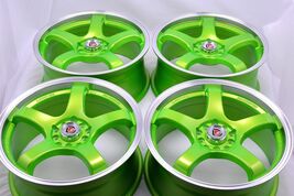 New DDR Fuzion 17x7.5 5x100/114.3 Green Polished Lip 17" Wheels Rims (Se... - $739.00