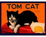 1930 Tom Cat Fruit Label Orosi Tulare County CA UNP Contiental Postcard Z8 - $4.90