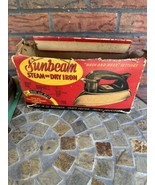 Vintage 1950s Sunbeam Steam or Dry Iron Model S5A Torn Original Box + Pa... - $47.50