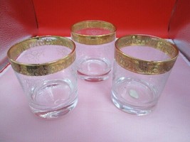 Cellini Italyan Glasses Whyskey / WINE/ Water Gold Rim Pick A Set - £41.81 GBP