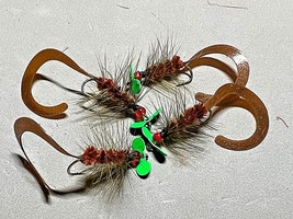 2022, 6 pk, Size 6, Curly-Tail Spinner Fly, New Brown Pak,New colors, Hot Buy!! - £6.31 GBP