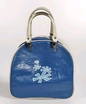 VINTAGE 1970&#39;s AMF Voit Retro Theme Blue Single Ball Bowling Bag - $37.39