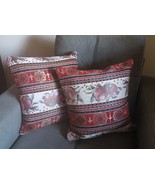 Handmade Armenian Pillow Cases, Cushion Cover, Striped Pillows, Pomegranate - £62.20 GBP