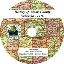 1916 History &amp; Genealogy of ADAMS County Nebraska NE - £4.60 GBP