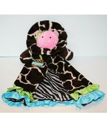 Mud Pie Lion Wild Cat Security Blanket 16&quot; Giraffe Plush Zebra Satin Toy... - £44.85 GBP