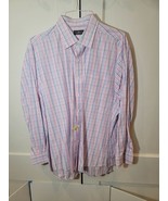 The Club Room Regular Fit 18 34/35 Pink Blue Plaid Dress Shirt Button Down - $304.44 MXN