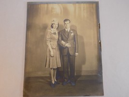Vintage Photograph 8&quot; X 10&quot; A Young Mr. &amp; Mrs. Otto Kunzer Engagement Photo - £7.03 GBP