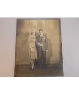 VINTAGE PHOTOGRAPH 8&quot; X 10&quot; A YOUNG MR. &amp; MRS. OTTO KUNZER ENGAGEMENT PHOTO - $12.21 CAD