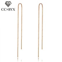 CC Ear Line Drop Earrings For Women S925 Sterling Silver Simple Classic Long Tas - £11.28 GBP