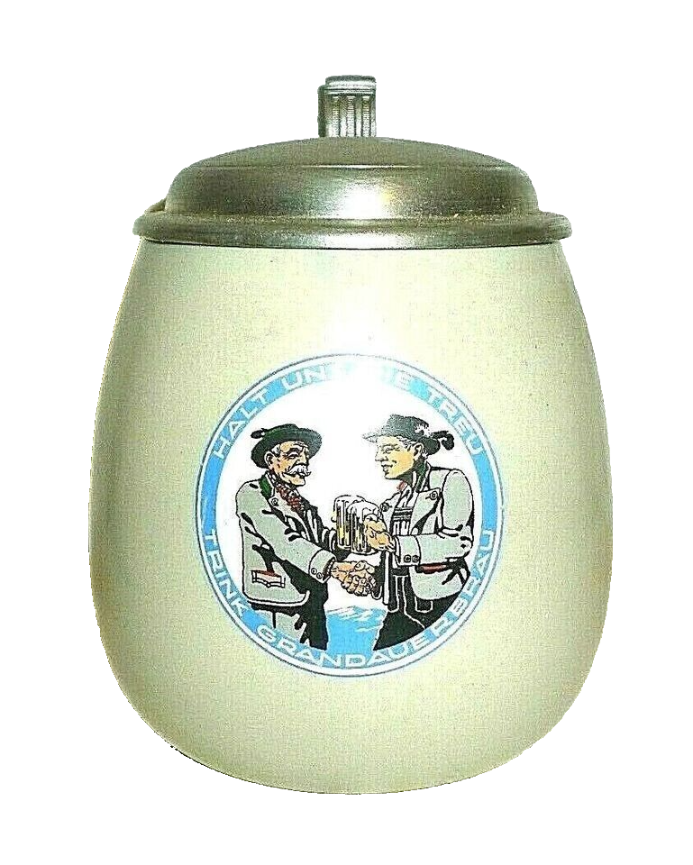 Egerer Grandau Reichardt Augsburg Holsten Scherdel 0.5L lidded German Be... - $14.50