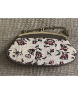 Vintage Floral Clutch Purse Evening Bag Needlepoint Tapestry Leather Cha... - $654.75 MXN