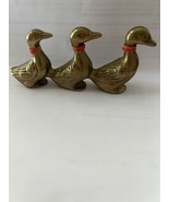Vintage Solid Brass 3 Ducks in a Row Marching Figurine Paperweight MCM B... - €16,96 EUR