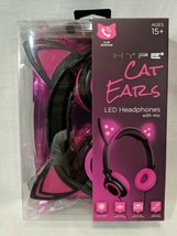 HYPE Cat Ears LED Lights Headphones with Mic PINK NEW SEALED AUX compati... - £19.53 GBP