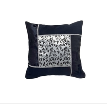 Black Pillow,  Beautiful Design,  Black Velvet, Throw Pillow  16x16&quot; - £34.89 GBP