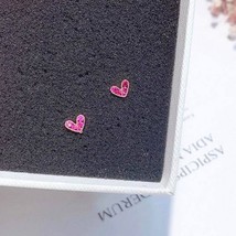 MENGJIQIAO 2021 New Korean Small Love Heart Stud Earrings For Women Simple Elega - £7.71 GBP