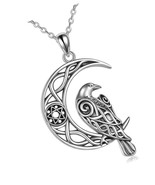 Raven Necklace Sterling Silver Celtic Knot - $2,031.32 MXN