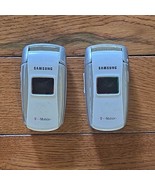 2-LOT Samsung SGH-X495 - White&amp;Silver ( T-Mobile ) Rare Flip Phone UNTESTED - $549.18 MXN