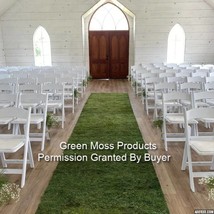 Sheet Moss Runner 3&#39;x10&#39; wedding reception church aisle runner wedding a... - £89.52 GBP