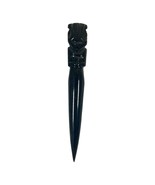 Hand Carved Tribal Black Onyx Letter Opener 10.5&quot; Aztec Mayan Knife Mask... - $46.74