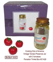 Cooking Club of America Vintage Tomato Preserves Jar Trinket Box #C1430 nib - $139.95