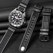 20/22mm Silicone Rubber Strap Fit Seiko 5 SRP601J1 Diver Watch - $11.99